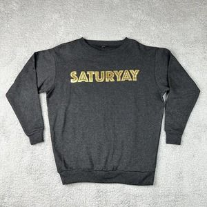 Avon‎ Saturyay Pullover Sweater Womens XS Gray Gold Tone Long Sleeve Crew Neck